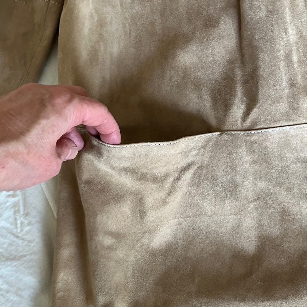 Lafayette 148 New York Taupe Suede Leather Jacket - Picture 5 of 8